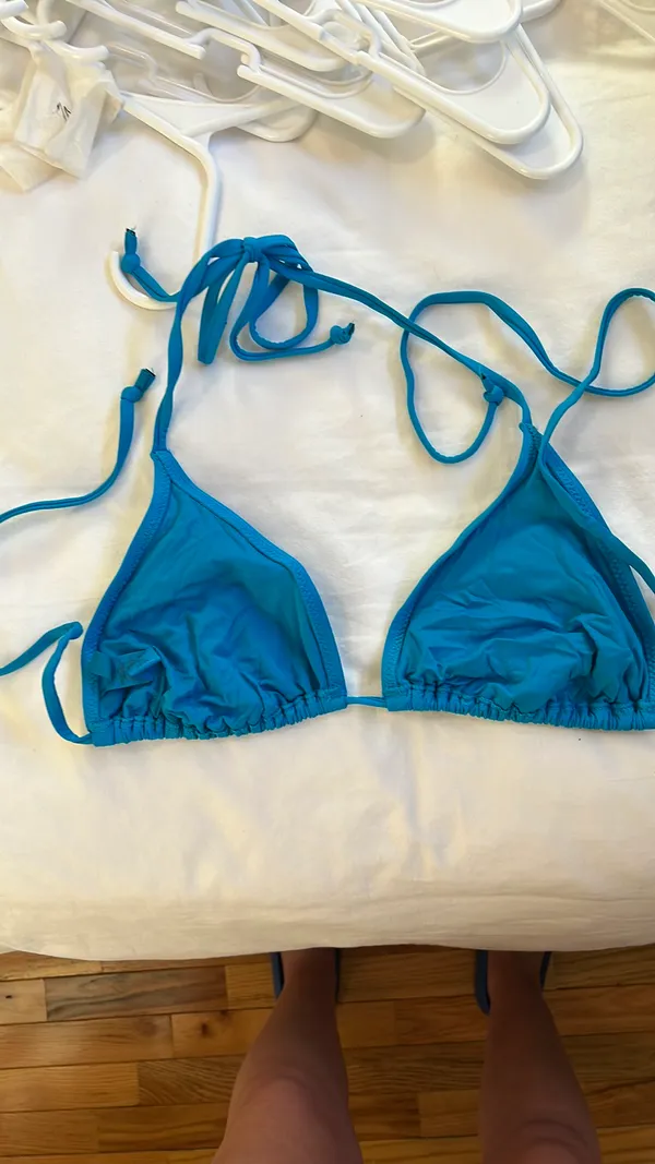 Skims Strappy Blue Bikini Top - Image 5