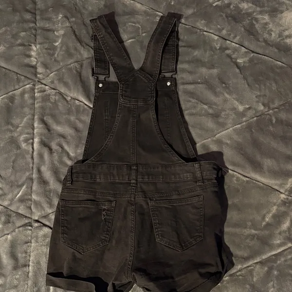 Blue Spice Black Distressed Denim Romper - Image 2