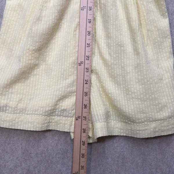 Billabong Womens Yellow Striped Puff Sleeve Button Front Seersucker Romper Sz‎ S - Image 8
