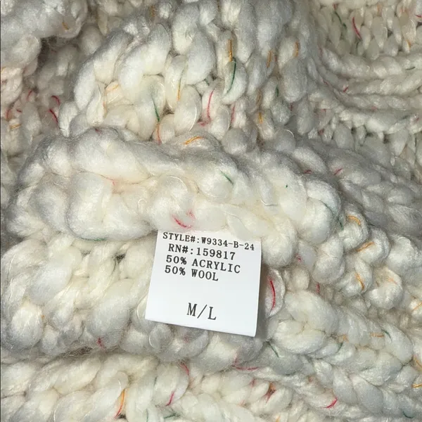 NWOT Altar’d State Oversized Chunky Cable Knit Cardigan - Cream Speckled Wool - Image 6