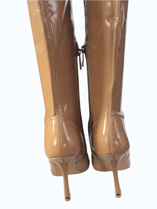 Kenneth Cole Tan Romi OTK Thigh High Over The Knee Stiletto Heel Boot Size 8 - Image 12