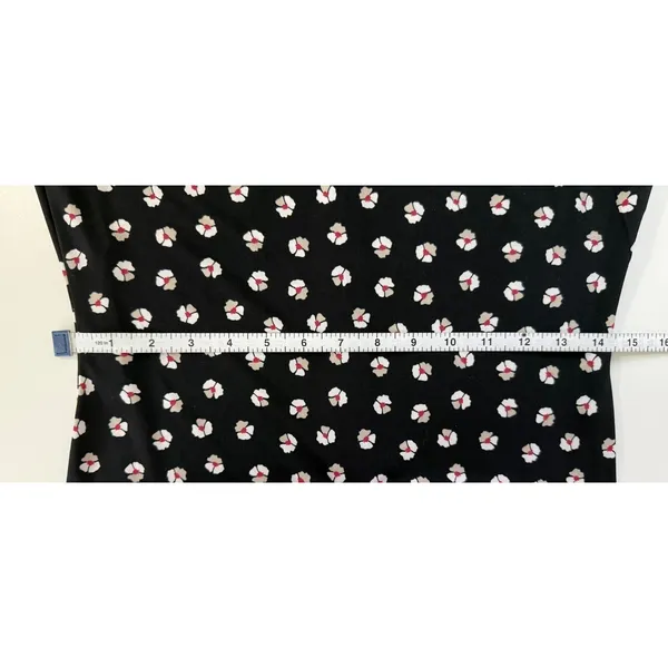Tommy Hilfiger Black Floral Bell Sleeve Shift Dress Size 2 EUC‎ Career Chic - Image 9