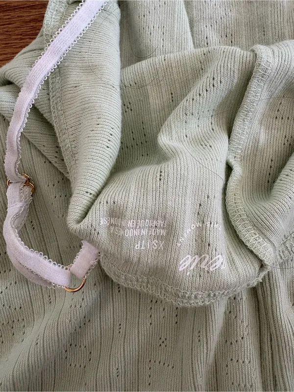 aerie Pale Mint Ribbed Spaghetti-Strap Romper - Image 3