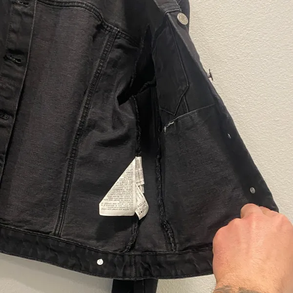 Zara Black Denim Jacket - Small - Image 6