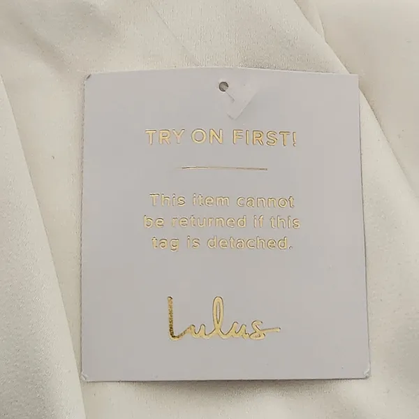 Lulus White Satin Draped Neck Sleeveless Dress Size Small NWT - Image 10
