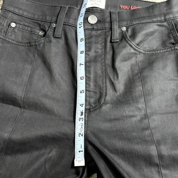 AO‎ LA by Alice + Olivia Black High Rise Pintuck Split Hem Skinny Jeans Sz 28 - Image 13