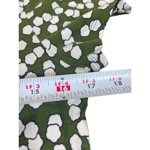 Boden Green White Floral Dress 8L Short Sleeve Fit & Flare Pockets Modal - Image 13