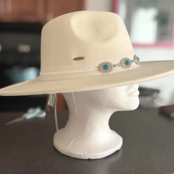 Adora cream cowboy felt hat White - Image 3