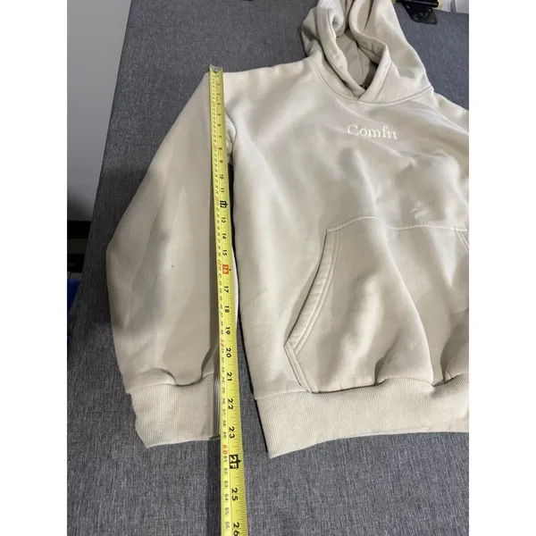 Comfrt Unisex Beige Hoodie Sz M Comfortable Cozy Relax - Image 8