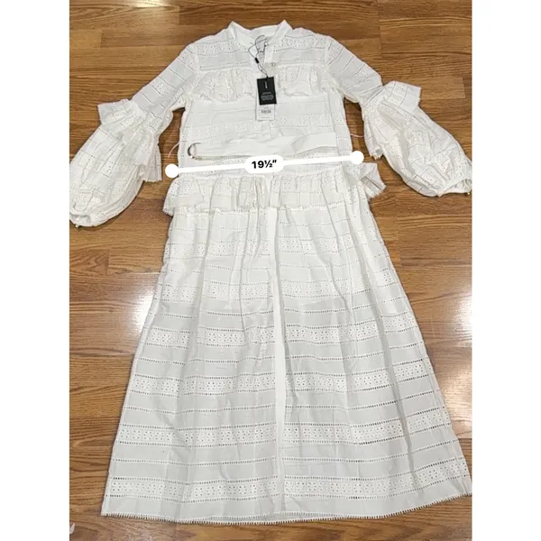 Acler Valentine Ivory Broderie Anglaise Cotton Midi Dress Long Sleeve 2 - Image 8