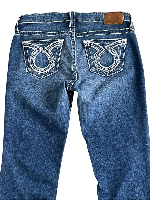 Big Star Low Rise Bootcut Blue Jeans Women’s Size 28L Embroidered Pockets - Image 7