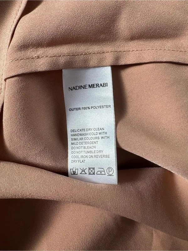 Nadine Merabi Nude Satin Slip Mini Dress XS US 2 NWOT - Image 6