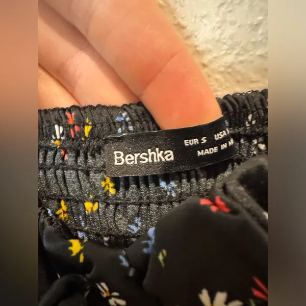 Bershka‎ Women’s Black Floral Corset Top Size S - Image 4
