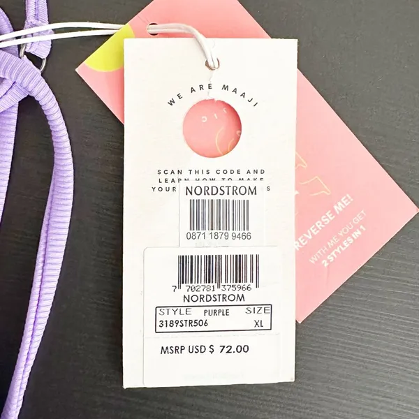 Maaji Periwinkle Parade Reversible Bikini Top In Purple - Image 11