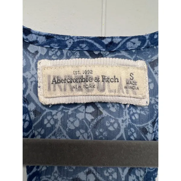 Abercrombie & Fitch Blue Maxi Sheer Dress Womens S Party Beachy Boho Vacation - Image 2