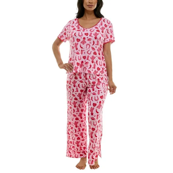 NEW Roudelain Valentine's Fairytale Pajama Shirt Top EJJE319M Cowgirl Pink L - Image 5
