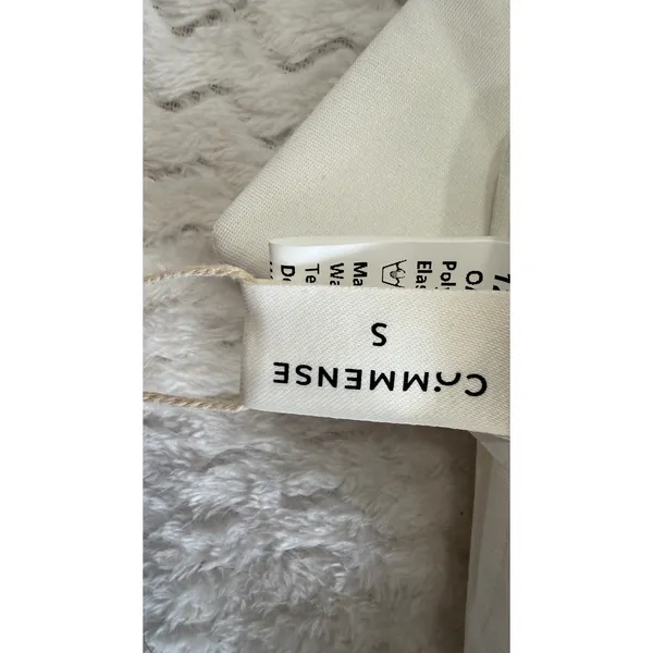 Commense White Draped Halter Top V-Neck Pointed Hem OA24061/T Small NEW - Image 4