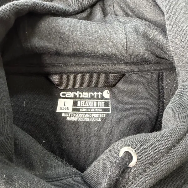 Carhartt Womens Relaxed Fit Fleece Hoodie Black Sweatshirt Size Large L 12-14 - Image 4