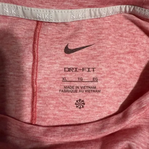 Nike Pink Asymmetrical Crop Tee - Image 3