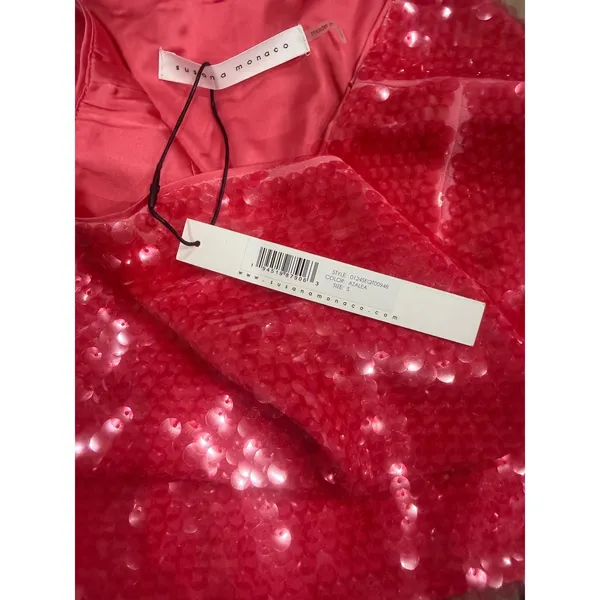 NWT SUSANA MONACO Sheer Sequin Tube Top - Azalea Sz‎ Small $238 - Image 4