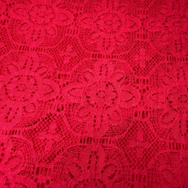 Entro Womens SIze Large Red Lace Tank Top Embroidered Floral Neck Keyhole Boho - Image 12