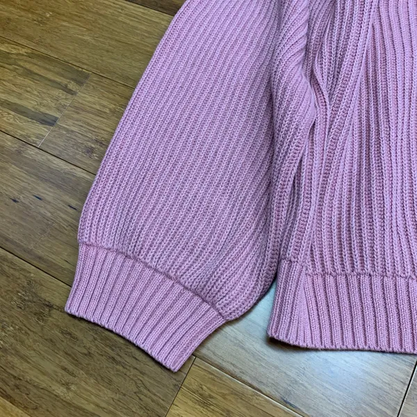 Old Navy Pink Ribbed V Neck Button Front Cardigan Sweater XL Casual Chunky Knit‎ - Image 3