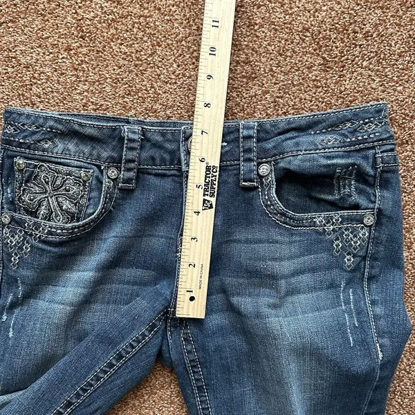 Grace in LA Jeans Womens 27x32 Blue Bootcut Rhinestone Embellished Bling Western - Image 7