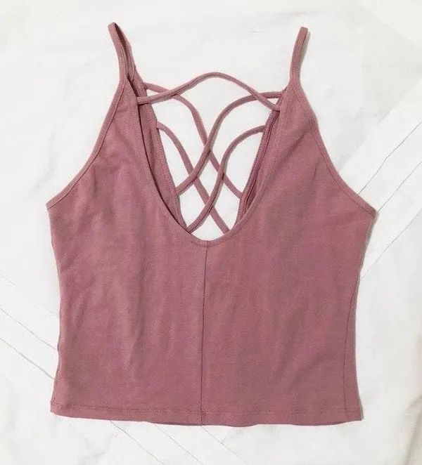 Charlotte Russe Dusty Rose Crop Top - Image 2