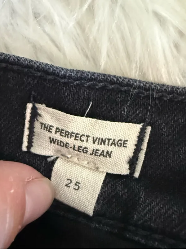 Madewell The Perfect Vintage Wide-Leg Jeans Women’s Size 25 Black High Rise - Image 6