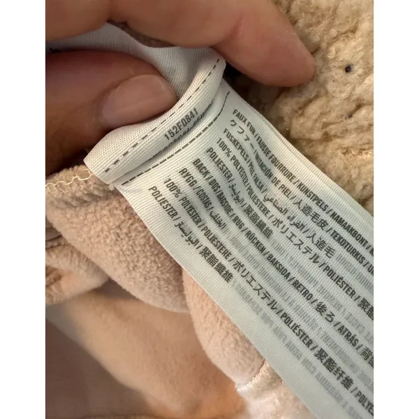 ABERCROMBIE & FITCH Plush Sherpa Beige Fleece Full Zip Jacket Womens Small - Image 5