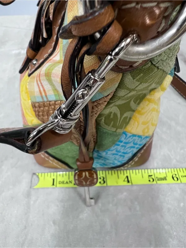 Fossil Patchwork Multicolor Women’s Satchel handbag purse - Image 11
