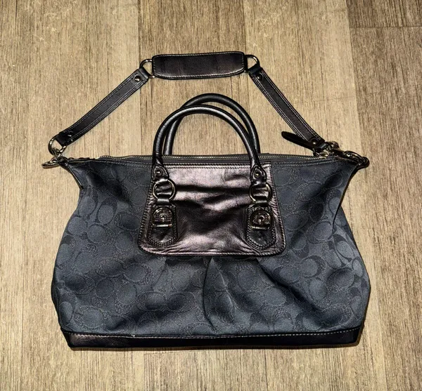 EUC Vintage Y2K Ashley Canvas Large Black Purse - Image 3