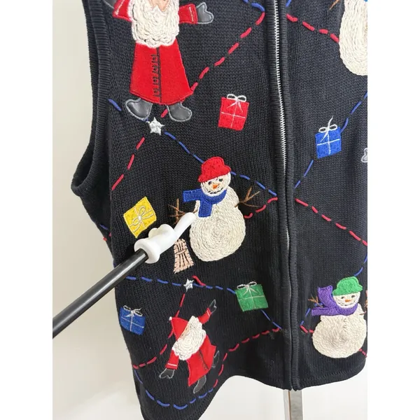 Vtg Designer Originals Studio Santa Ugly Sweater Vest 90’s Christmas Size 2X - Image 9