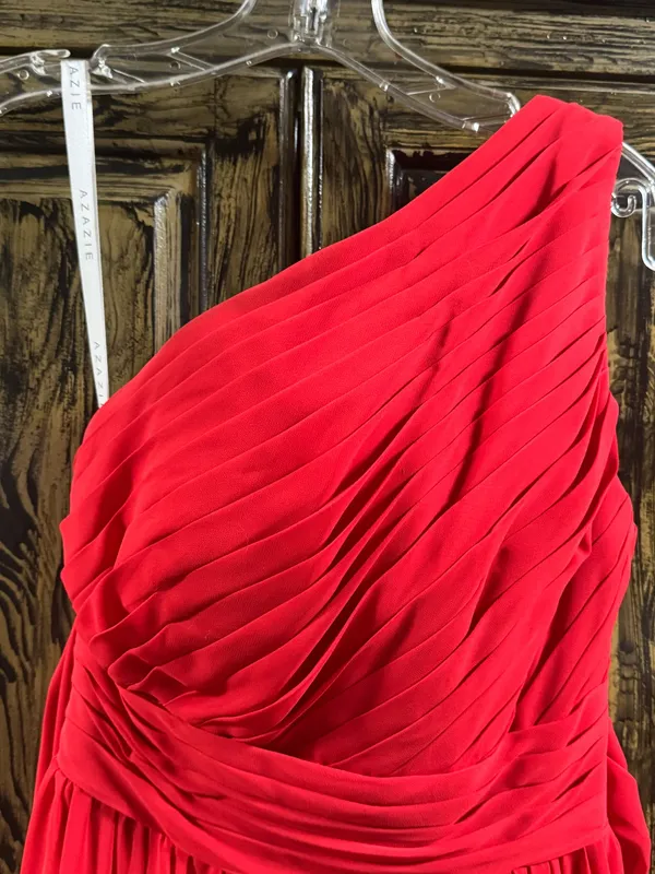 Azazie red bridesmaid dress - Image 4