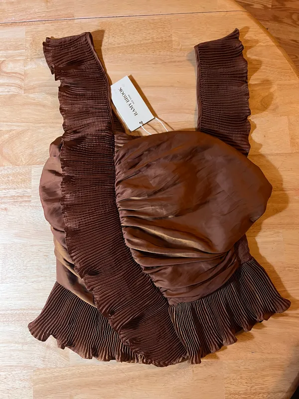 Ramy Brook Kathy Ruffle Peplum Top in Copper BNWTS $325.00 - Image 4