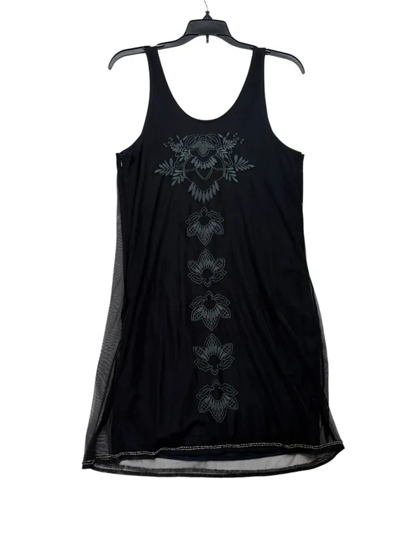 Abercrombie & Fitch size medium Black Tank Mini Dress Gray Embroidery bead y2k - Image 12