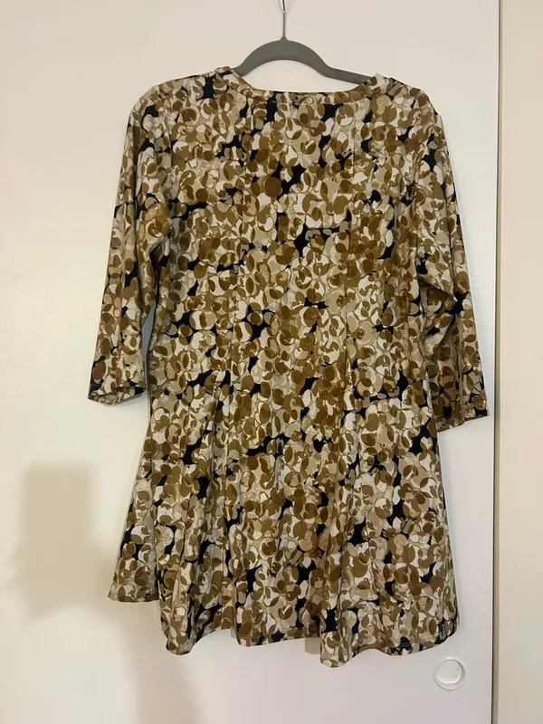 Taupe Tunic with Circle Design Brown Size L - Image 7