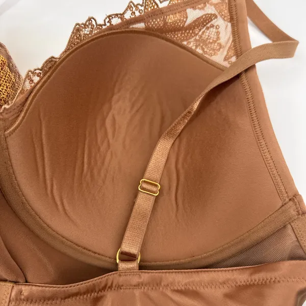 Victoria's‎ Secret XL Bronze Sequin Floral Underwire Slip Dress Gold Embroidery - Image 6