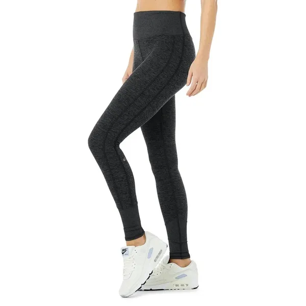 Alo Yoga Alosoft Lounge Leggings Dark Heather Gray High Waist Small Hailey B. - Image 2