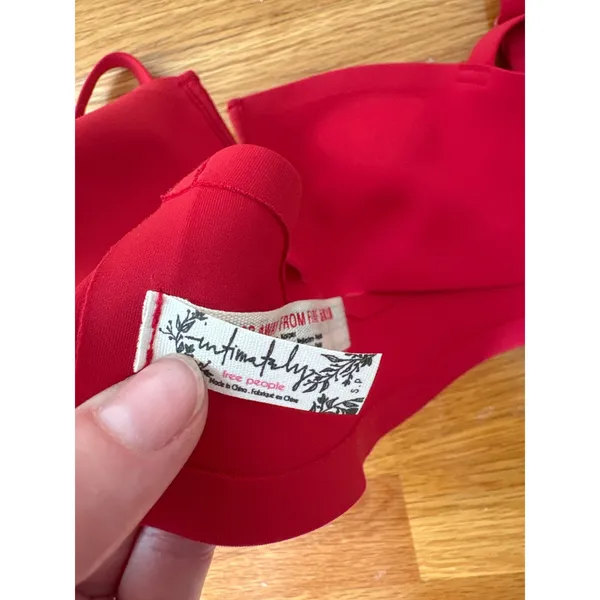 Intimately Free People Red V-Wire Bralette Adjustable Straps Size Small - Image 2