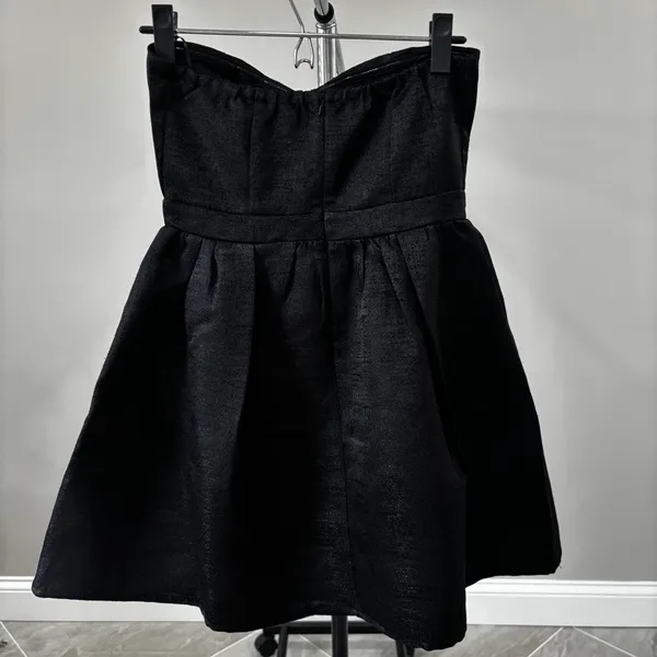 Petal & Pup VALENTINA MINI BOW DRESS - BLACK/IVORY Size XS - Image 4