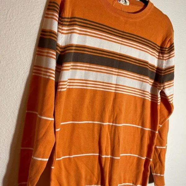 Striped‎ Sweater Orange Size XL - Image 3