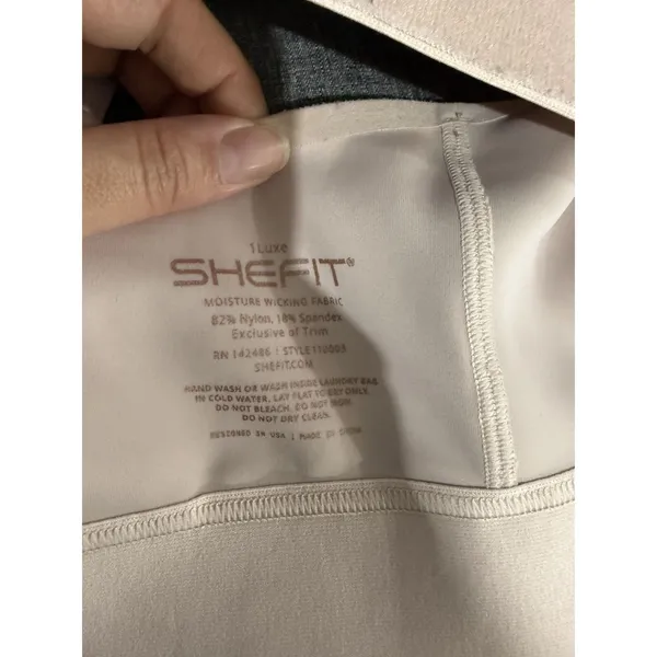 SHEFIT Flex Sports Bra 1Luxe Peach Marble Medium Impact Zip Front Adjustable - Image 5