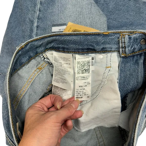 Levi's High Waisted Straight Mom Jeans Style 26986-0010 Eco Blue Size 30 Rigid - Image 11