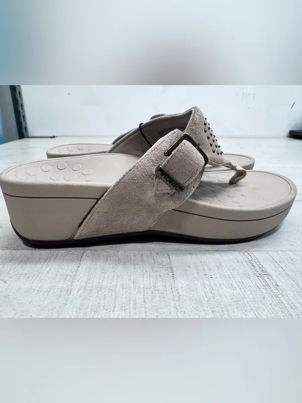 Vionic Women's, Pacific Capitola Thong Style Sandals Taupe size 6 - Image 7