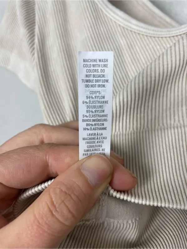Bnwt! Aerie Ribbed Ring-Front Crop Top or Bralette in Light Beige Size L - Image 7