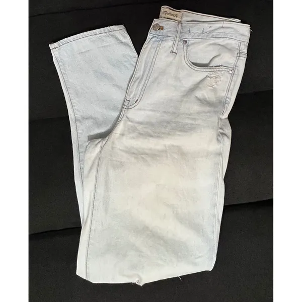 Madewell Slouchy‎ Boy Jean 28 Tall Light Wash Distressed Ripped Relaxed Denim - Image 7