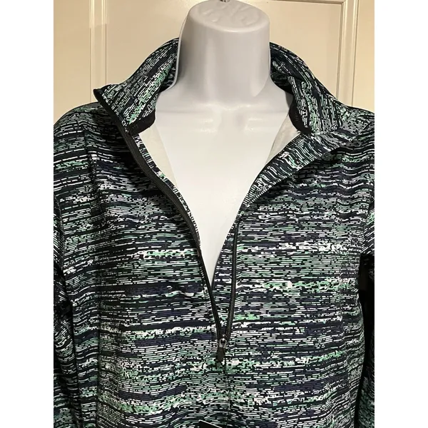 Nike Pro Dri-FIT Warm Womens M Quarter Zip Pullover Blue Green Linear NWT - Image 6