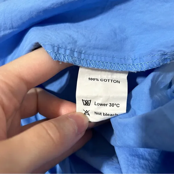 SNDYs Serina Tie Strap Blue Cotton Tank Top XS Summer Festival Going Out - Image 3