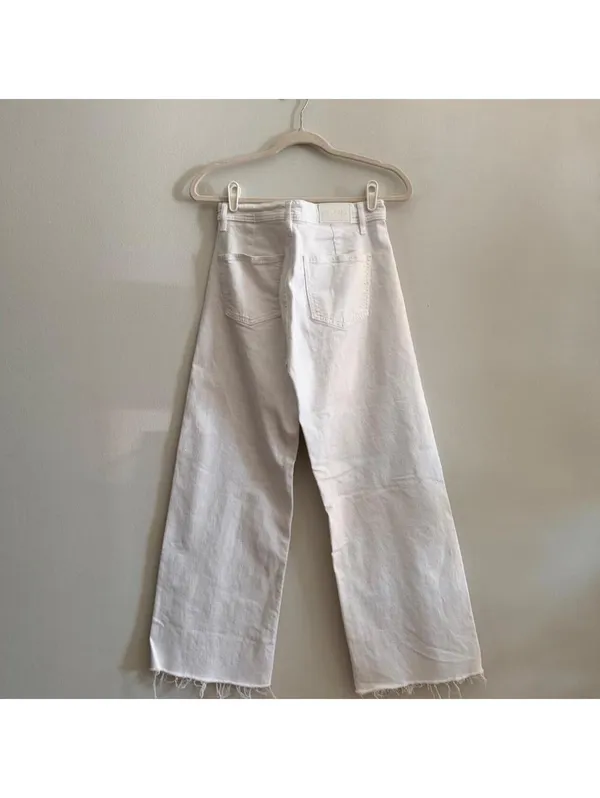 Pistola Penny High-Rise Crop Wide-Leg Jeans in Optic White - Image 7
